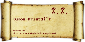 Kunos Kristóf névjegykártya