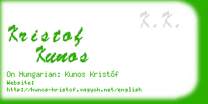 kristof kunos business card